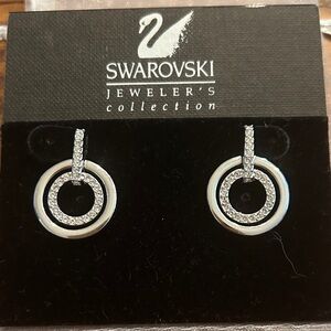 Swarovski Silver and Crystal Hoop Earrings